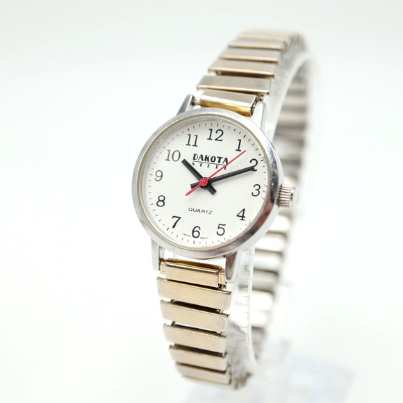 Dakota Steel Womens Watch 27mm Silver Tone Stretch Band with New Battery - Picture 1 of 15